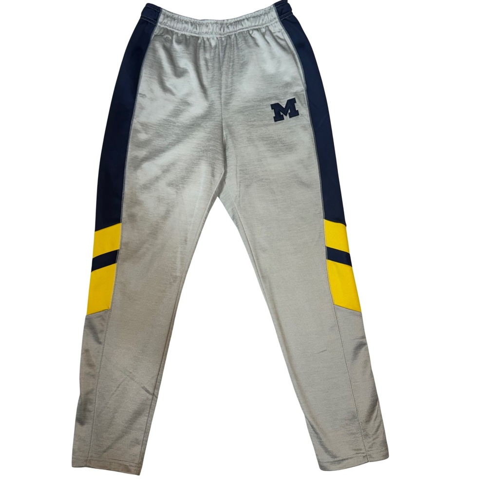 Colosseum Men's Michigan Wolverines Medium Gray & Navy The Gang Fleece Pants‎